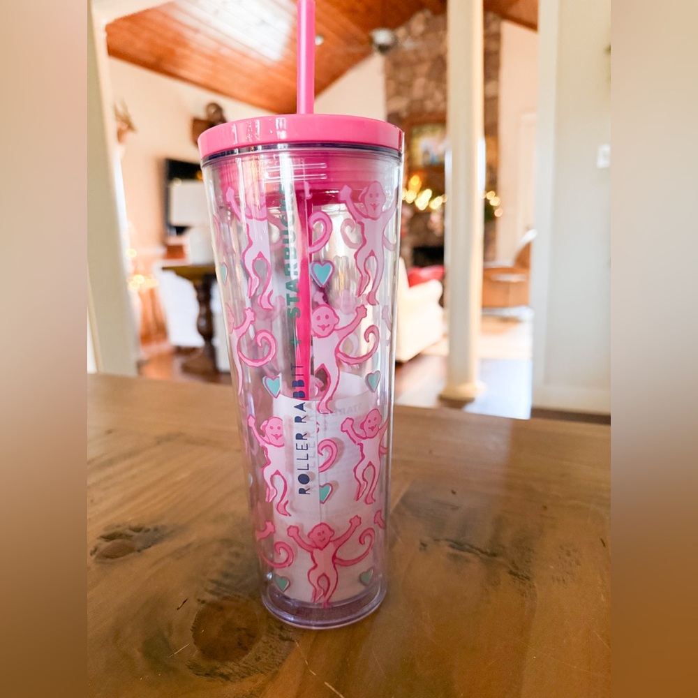 ☕️💕✨ NEW Starbucks x Roller Rabbit Lovely Monkey Plastic Cold Cup